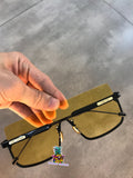 S-sunglasses t.h.e w.i.z & t.h.e o.w.n.e.r Oversized Square Gradient Mirror lens Rimless Sunglasses