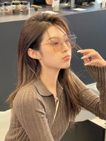 S-sunglasses Men's UV-Proof Strong Light Sunglasses For Diane Classic Silver Square Frame 99.9% UV Protected Brown Lenses for Driving Eye Glasses Reflective Lenses Big Face