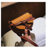 L-package Women Gate Saddle Shaped Crossbody Bag Shoulder Purse cowhide leather Adjustable shoulder strap-mini red