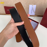 A-accessories S.a.l.v.a.t.o.r.e F.e.r.r.a.g.a.m.o 3.5cm Men's Genuine Leather Dress Belt Handmade 100% Cow Leather Fashion & Classic Designs for Work Business and Casual