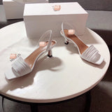 S-shoe N.E.O.U.S Summer Single Cusp Shoe Strappy Heels Solid Buckle Classics Color Block Shoes Slip-on strappy leather sandals with a geometric heel