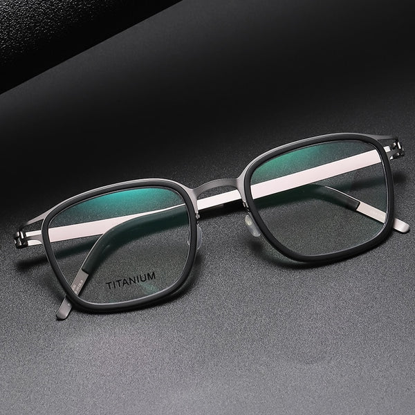 Optical Lenses Square Denmark Linde 9912 Titanium No Screw Korea Glasses Frames Optical Ultra-light Business