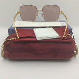 Gold Chain Pink Shades Sunglasses For Women Female Retro Brand Designer Summer Hot Products Shield Fashion For Sun Glasses UV400