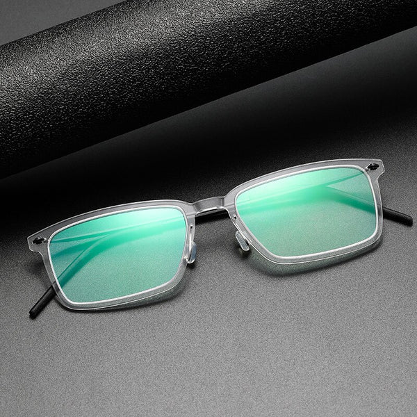 Prescription Glasses Men 6528 Denmark Titanium No Screw Glasses Frames Optical Ultra-light Business Square Titanium Glasses Men