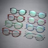 Men's Glasses Frame 6548 Denmark Titanium No Screw Korea Glasses Frames Optical Ultra-light Business Round Frame Glasses