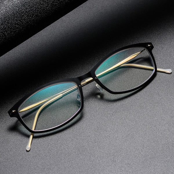 Eyeglass Frame 6512 Square Denmark Titanium No Screw Korea Glasses Frames Optical Ultra-light Business Optical Lenses For Men