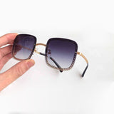 Sale Rimless Gold Chain Brand Shades Sunglasses For Women Metal Girl Party Retro Sunglasses Aesthetic Rimless Trendy Sun Glasses