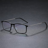 High Quality 6544 Denmark Titanium No Screw Glasses Frames Optical Ultra-light Business Square Glasses Frames To Put Crystals