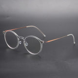 Reading Glasses Denmark Linde 6541 Titanium No Screw Glasses Frames Optical Ultra-light Business Round Prescription Diopter