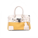L-package big:26-20-14cm small:21-15-11cm Designer Handbag Top Handle Padlock Women's Leather Bag