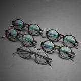 Glasses Men Denmark Linde 1810 Titanium No Screw Glasses Frames Optical Ultra-light Business Round Prescription Eyeglasses Men