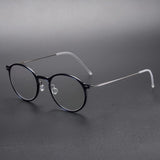 Reading Glasses Denmark Linde 6541 Titanium No Screw Glasses Frames Optical Ultra-light Business Round Prescription Diopter