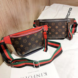 L-package Women's Canvas Designer PU Waist Purse Belt Bag Fashion Personality Messenger Chest Bag
