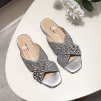 S-shoe MIU MIU New Women Casual Summer Flat Slippers Flip Flops Female Crystal Outside Shoes Girls Comfortable Woman Footwear