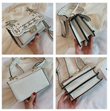 L-package Women Quilted Flower Genuine Leather Shoulder Bag Girls Side Purse and Shoulder Handbags Designer Clutch with Chain