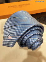 A-accessories Louis Vuitton Men's Silk Tie and Pocket Square Woven Formal Tie Cufflink Set Solid Neckties