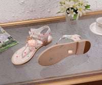 S-shoe Women's sandals Flat Thong Sandals Beach Bohemia Shoes Ankle Buckle for Women