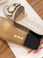 S-shoe S.a.l.v.a.t..o.r.e F.e.r.r.a.g.a.m.o Women's Wide Width Slide Sandals Slip On Flat Cross Strap Casual Summer Shoes