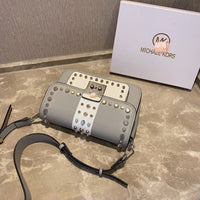 M-Handbag M.K 23-16cm Women Designer Rivet Shoulder Bag Ladies Top Handle Clutches Handbags Purse