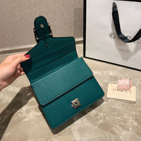 M-Handbag GUCCI 20cm Ladies Vintage Printing Wide Shoulder Strap Messenger Bag Small Square Bag