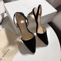 S-shoe R.E.J.I.N.A P.Y.O Women Casual Cusp Toe High Heeled Pumps Ankle Strap Shoes