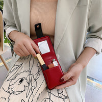 L-package 1Pcs Lipstick Case with Mirror Fashion Lip Balm Holder Portable Multiple Lipstick Bag for Outside Travel Cosmetic Pouch Beauty Lipstick Tubes Organizer Gift for Girl Ladies Women