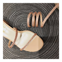 S-shoe R.e.n.e C.a.o.v.i.l.l.a Womens Chunky Block Low Mid Heel Lace Up Strappy Sandal Faux Suede Shoes