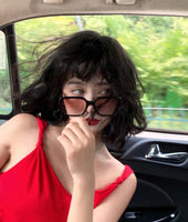 S-sunglasses Korean Style Rectangular Black Acetate Frame Anti Radiation Glasses For Loopy Women Oversized Shades for Women Glasses Frame Clear Lens Eyeglasses Elastic Temples Leg