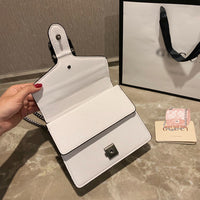 M-Handbag GUCCI 20cm Ladies Vintage Printing Wide Shoulder Strap Messenger Bag Small Square Bag