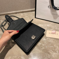 M-Handbag GUCCI 20cm Ladies Vintage Printing Wide Shoulder Strap Messenger Bag Small Square Bag