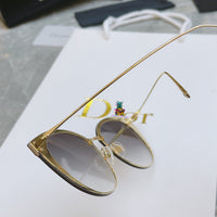 S-sunglasses Dior Women's Oval Cat Eye Sunglasses For CD0230S Lady Metal Shades Luxury Sunglasses Female Driving Glasses Fashion Women Mirror Eyewear Frame Metal Temple UV400