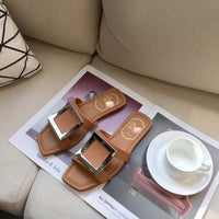S-shoe R.O.V Womens Flat Sandals Slides Open Toe Slip On Shoes for Summer