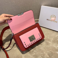 M-Handbag M.K 23-16cm Women Designer Rivet Shoulder Bag Ladies Top Handle Clutches Handbags Purse