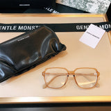 S-sunglasses G monster Anti-Blue Women Round Glasses Eyeglasses For Jeff Anti Radiation Metal Details Thin Temples Transparent Retro unisex Computer lens Oversized Black Acetate Frame Eyewear 99.9% UV Protection