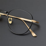 RADIO CITY retro handmade titanium Men Women Frame Glasses  myopia  prescription round frame available for flat lighting