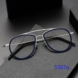 Reading Glasses For Men 5507A Denmark Titanium No Screw Glasses Frames Optical Ultra-light Business Round  Prescription Glass