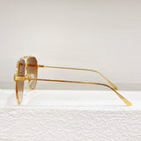 0352S Pure Titanium Double Bridge Women Luxury Gold Sunglasses Uv400 Original Quality Solar Glasses Men Oval CT Eyewear
