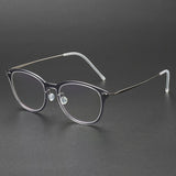 Round Denmark Linde 6506 Titanium No Screw Korea Glasses Frames Optical Ultra-light Business Prescription Diopter Glasses