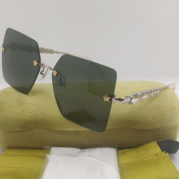 Hot Products Women Rimless Diamond Sunglasses For Shield Brand Designer Party Girls Vintage Steampunk Square For Sun Glasses