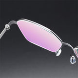 Denmark Linde 9624 Titanium No Screw Korea Square Glasses Frames Optical Ultra-light Business Prescription Glasses