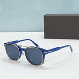 Luxury Fashion Male Female Sunglasses Clip On Sunglasses Tom For Round Glasses With Clip Men's Sunglasses FT5865 Acetate Shades
