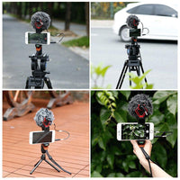 E-electronic Xinpu BOYA BY-MM1/BY-MM1+ Camera Video Record Microphone Youtube Vlogging Facebook Livestream Mic for iPhone iPad HuaWei Smartphone DJI Osmo Mobile 2,for ZHIYUN Smooth 4(BY-MM1)