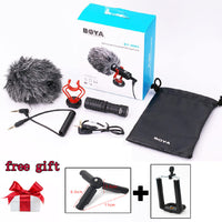 E-electronic Xinpu BOYA BY-MM1/BY-MM1+ Camera Video Record Microphone Youtube Vlogging Facebook Livestream Mic for iPhone iPad HuaWei Smartphone DJI Osmo Mobile 2,for ZHIYUN Smooth 4(BY-MM1)