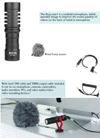 E-electronic Xinpu BOYA BY-MM1/BY-MM1+ Camera Video Record Microphone Youtube Vlogging Facebook Livestream Mic for iPhone iPad HuaWei Smartphone DJI Osmo Mobile 2,for ZHIYUN Smooth 4(BY-MM1)