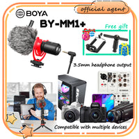 E-electronic Xinpu BOYA BY-MM1/BY-MM1+ Camera Video Record Microphone Youtube Vlogging Facebook Livestream Mic for iPhone iPad HuaWei Smartphone DJI Osmo Mobile 2,for ZHIYUN Smooth 4(BY-MM1)