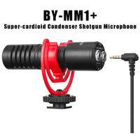 E-electronic Xinpu BOYA BY-MM1/BY-MM1+ Camera Video Record Microphone Youtube Vlogging Facebook Livestream Mic for iPhone iPad HuaWei Smartphone DJI Osmo Mobile 2,for ZHIYUN Smooth 4(BY-MM1)