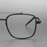 High Quality Denmark Linde 9744 Titanium No Screw Glasses Frames Optical Ultra-light Business Suqre Glasses Light Luxury Men