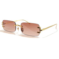 Brand Design Sunglasses Women Rimless Sun Glasses Summer Rectangle Eyeglasses Drving Outdoor Fashion Eyewear