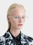 S-sunglasses Silver Metal Semi-rimless Aviator Frame For Idris With Bold Acetate Temple Tips Unisex Frame Good Eye Protection Computer Anti Radiation Anti Blue Light Light Weight Eyeglass