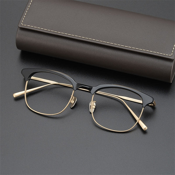 D7216 Handmade Titanium Acetate Optical Eyeglasses Frame  For Men and Women Fashion Retro Myopia Glasses Glasses